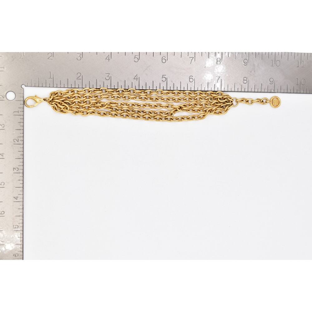 Givenchy Vintage Multi-Chain Bracelet Gold Textured Link Signed 1980s Bin2 - Picture 12 of 12